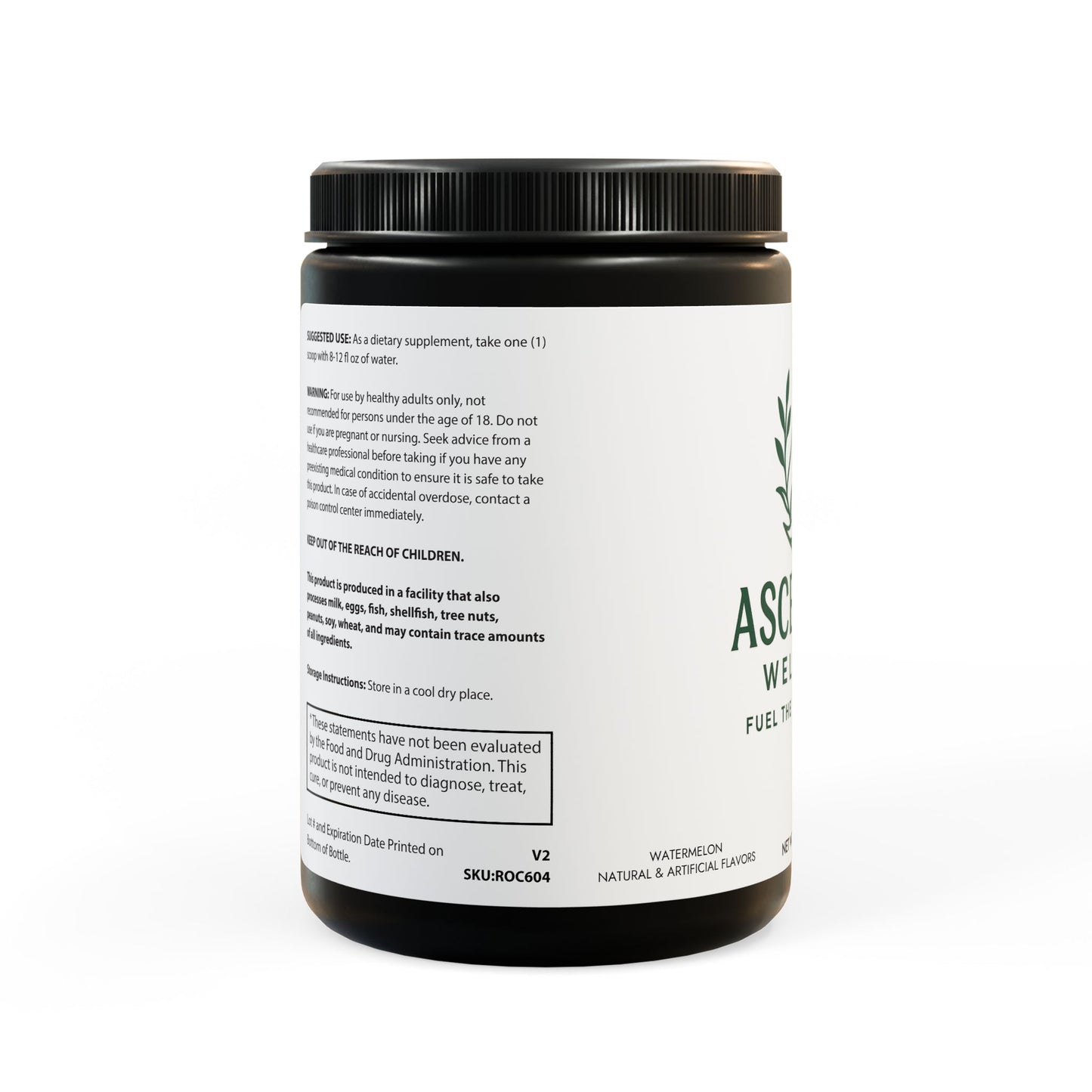 BCAA Supplement, Watermelon (325g, 11.46oz, 45 servings)