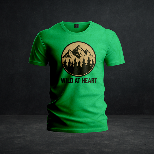 Wild At Heart – Tri-Blend Retro Mountain Adventure Tee