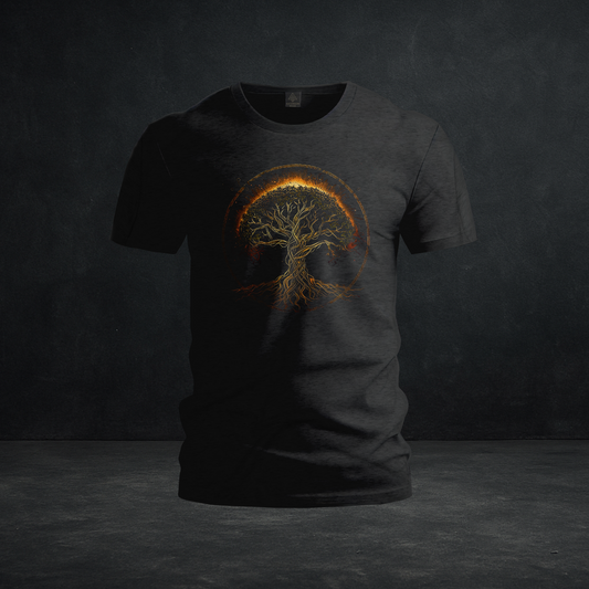 Golden Tree of Life Tee — Tri-Blend Sacred Roots & Cosmic Energy Graphic Shirt