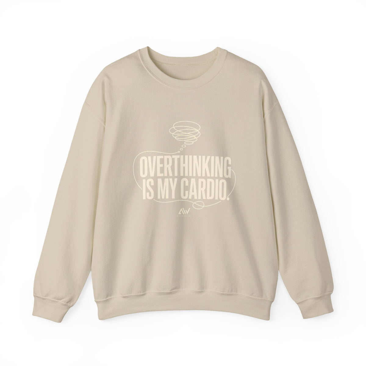 Overthinking Is My Cardio — Women's Empowerment Back Print Crewneck | Ascensum Wear