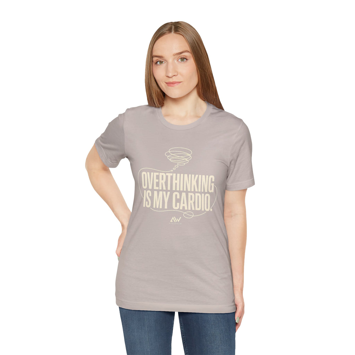 Overthinking Is My Cardio — Women's Empowerment Back Print Tee | Ascensum Wear