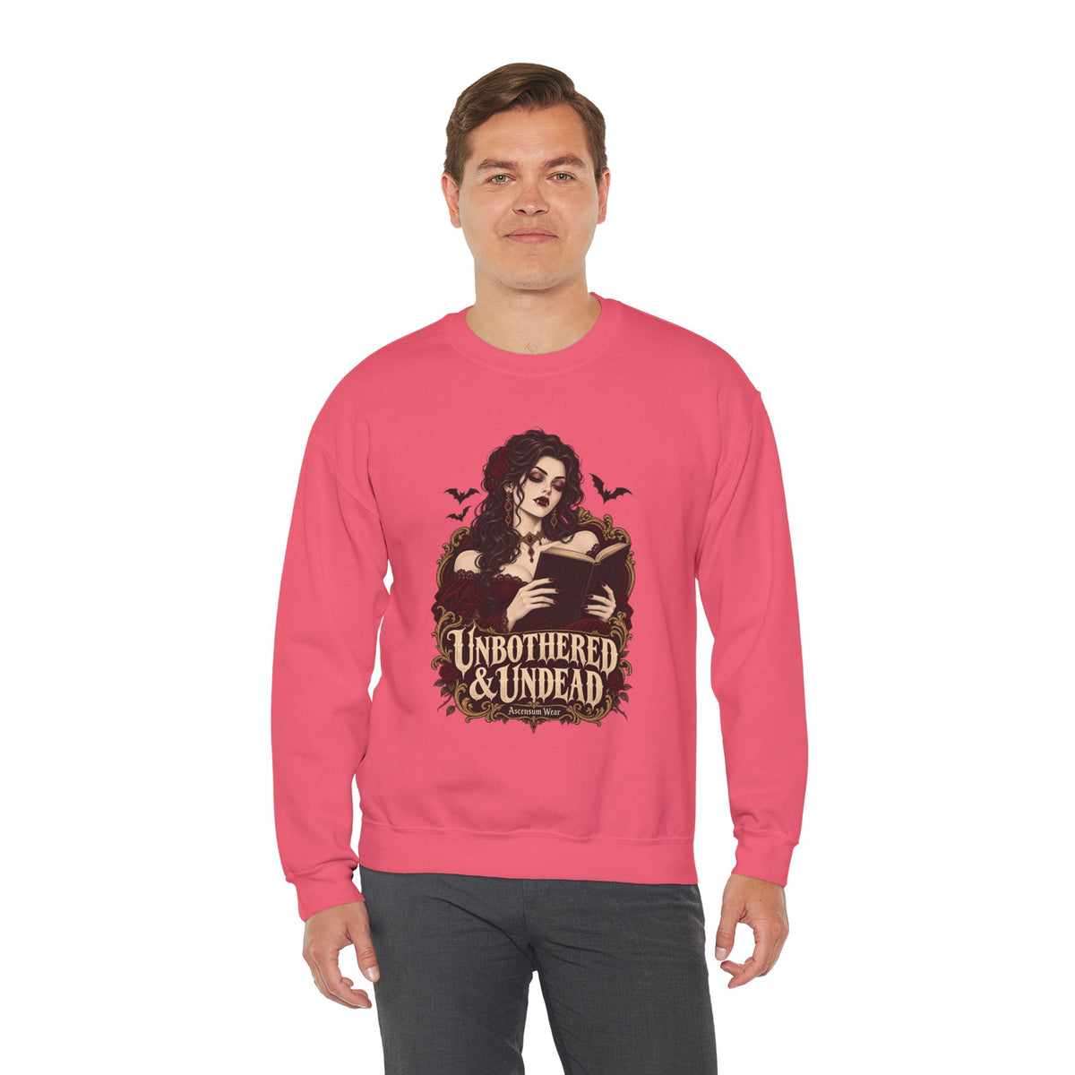 Unbothered & Undead — Women's Gothic Halloween Crewneck | Ascensum Wear