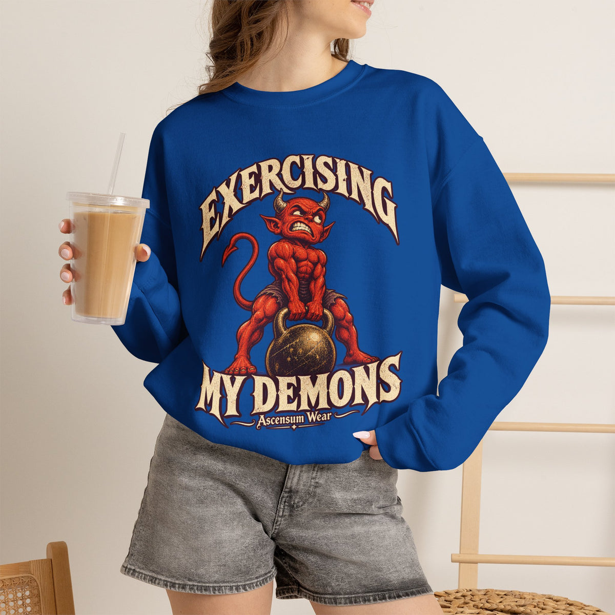 Exercising My Demons — Halloween Unisex Crewneck | Ascensum Wear