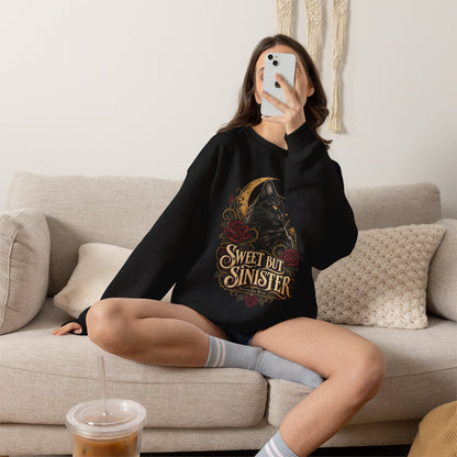 Sweet But Sinister — Black Cat Halloween Crewneck | Ascensum Wear