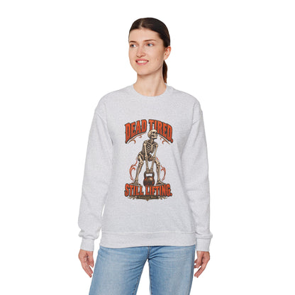 Dead Tired Still Lifting — Halloween Fitness Unisex Crewneck | Ascensum Wear