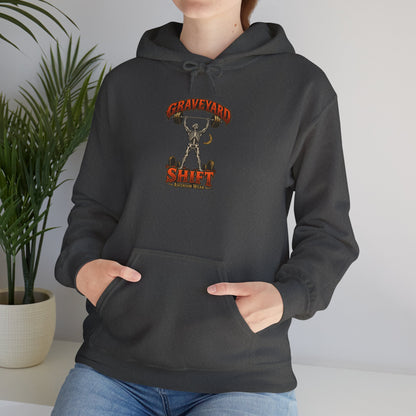 Graveyard Shift — Skeleton Weightlifter Front Print Hoodie | Ascensum Wear