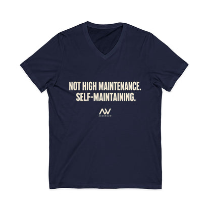Not High Maintenance, Self-Maintaining — Women's Empowerment V Neck | Ascensum Wear
