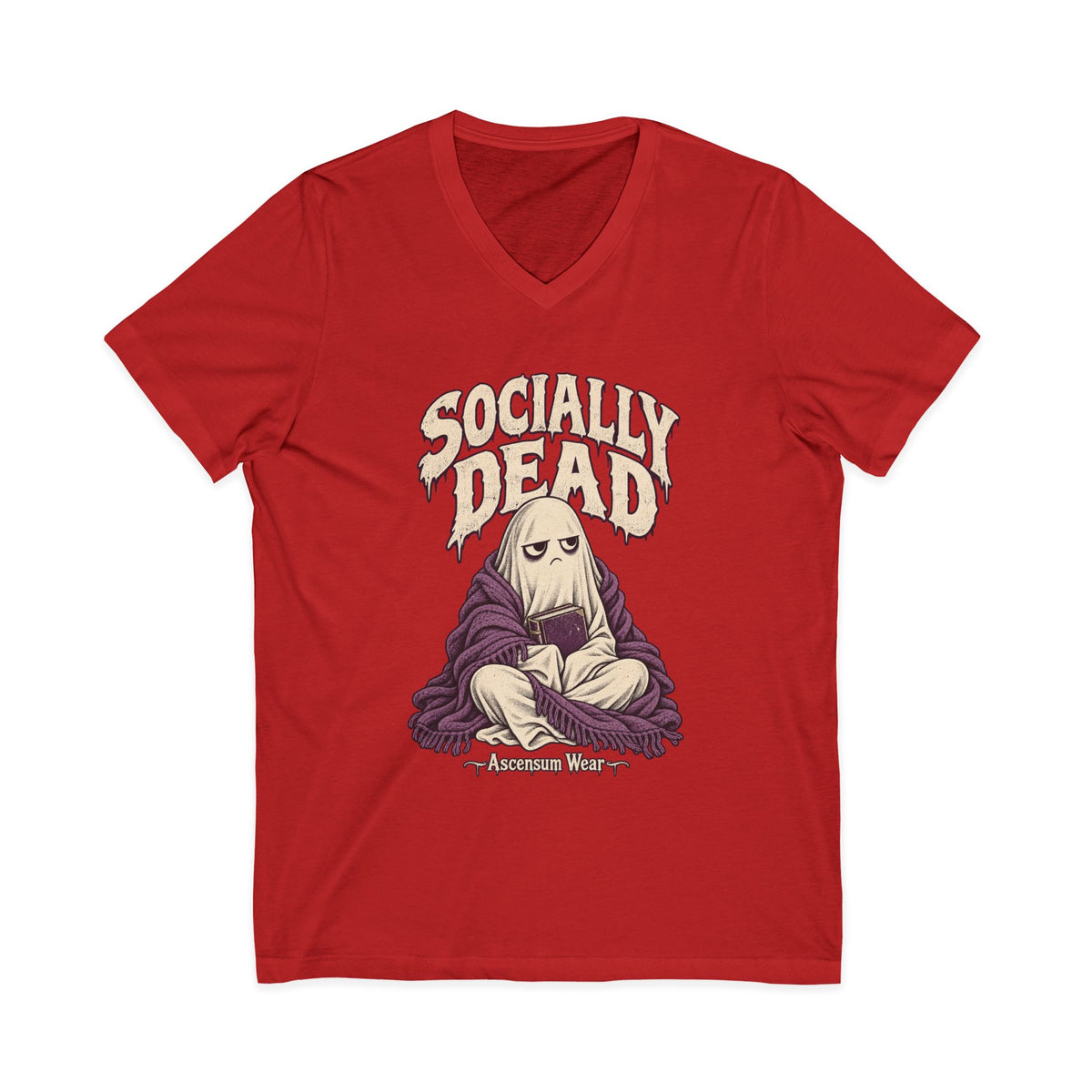 Socially Dead — Halloween Unisex V Neck| Ascensum Wear
