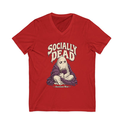 Socially Dead — Halloween Unisex V Neck| Ascensum Wear