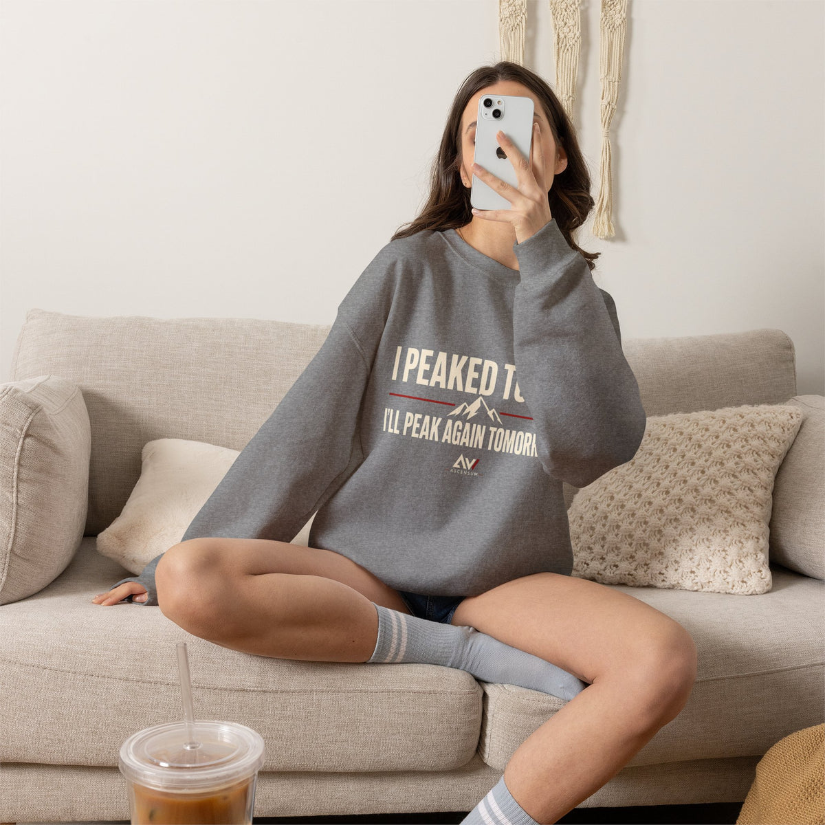 I Peaked Today — Women's Empowerment Crewneck | Ascensum Wear