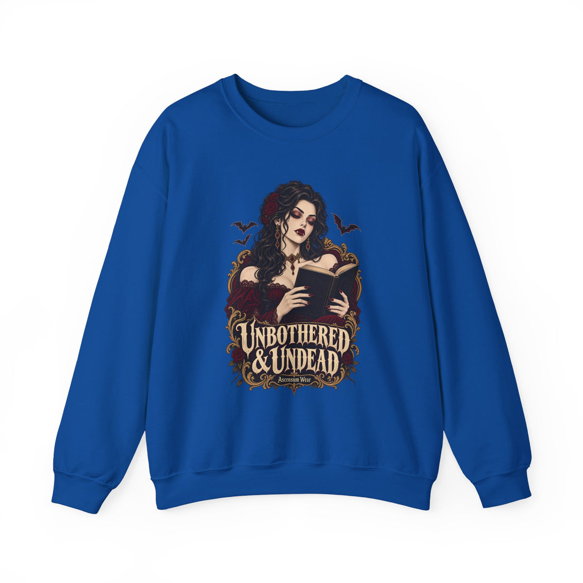 Unbothered & Undead — Women's Gothic Halloween Crewneck | Ascensum Wear