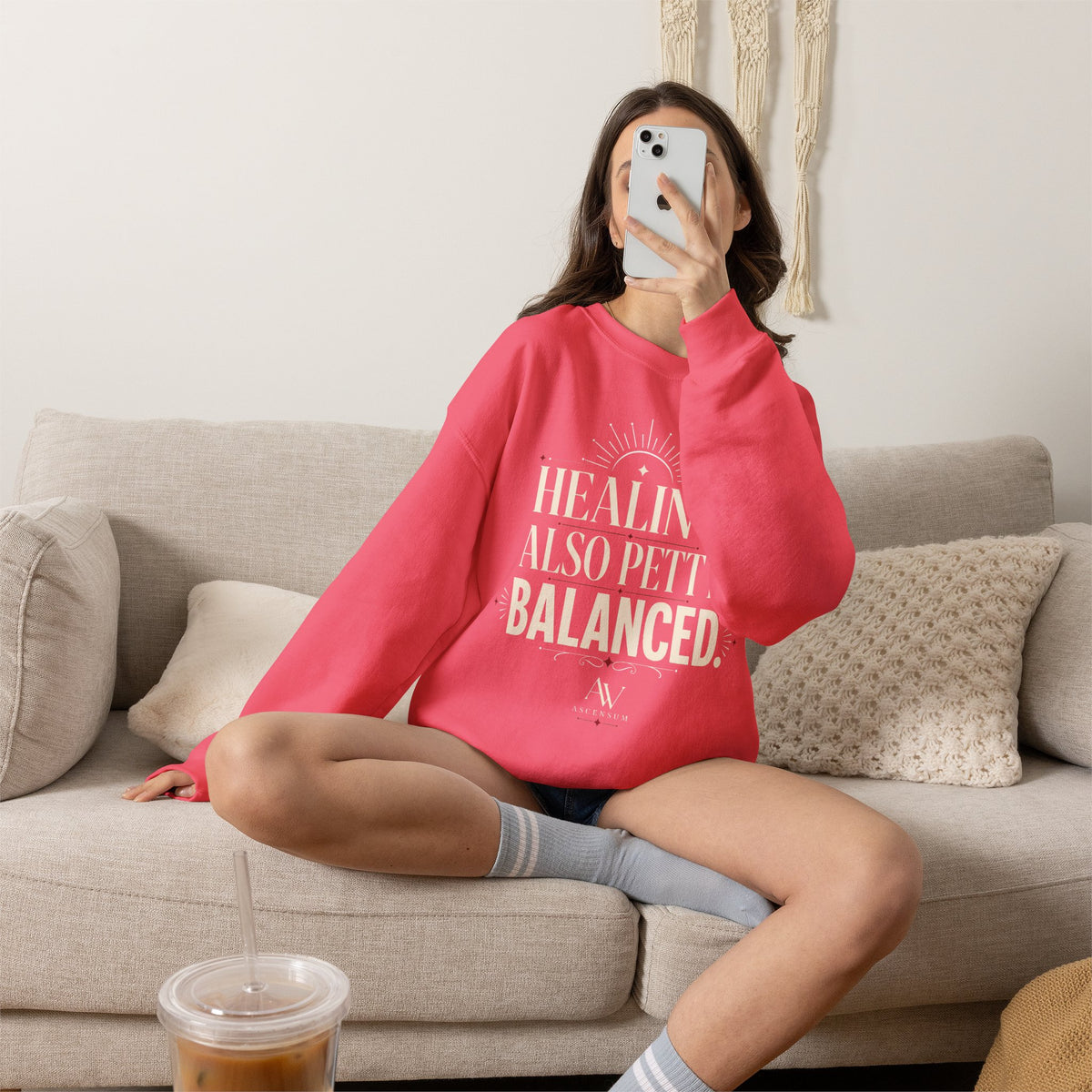 Healing. Also Pretty. Balanced. — Women's Empowerment Crewneck | Ascensum Wear