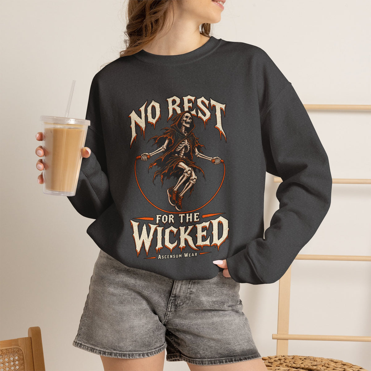 No Rest for the Wicked — Halloween Unisex Crewneck| Ascensum Wear