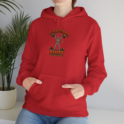 Graveyard Shift — Skeleton Weightlifter Front Print Hoodie | Ascensum Wear