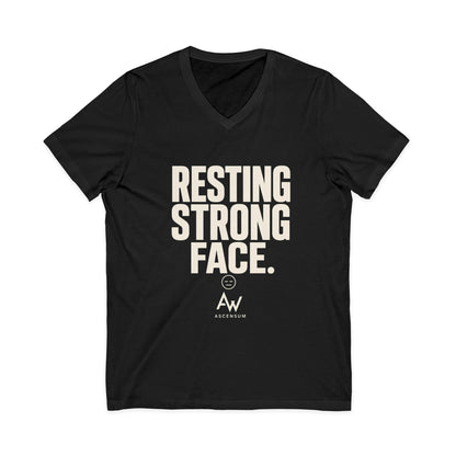 Resting Strong Face V Neck | Women's Empowerment Tee
