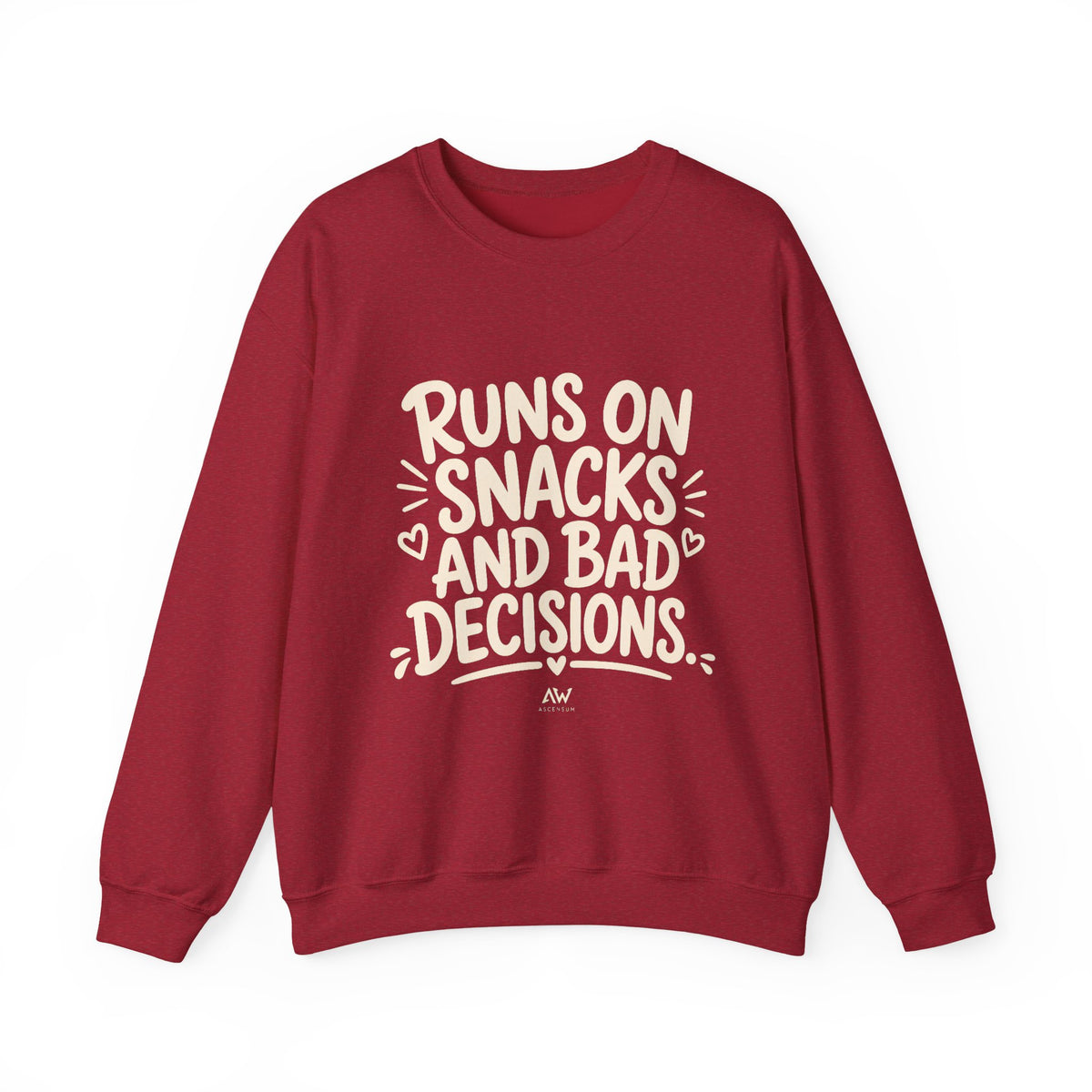 Runs On Snacks And Bad Decisions — Women's Empowerment Crewneck | Ascensum Wear