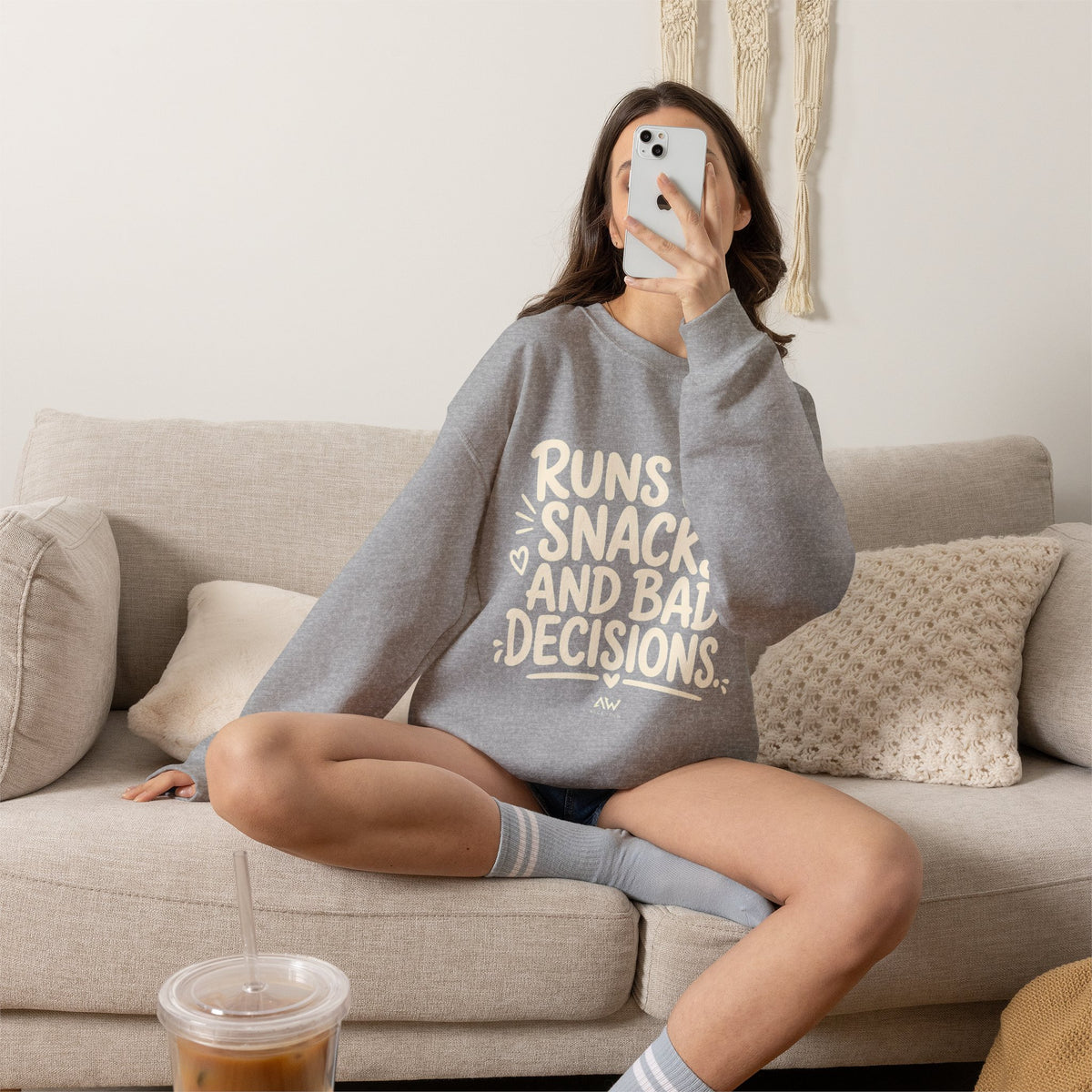 Runs On Snacks And Bad Decisions — Women's Empowerment Crewneck | Ascensum Wear