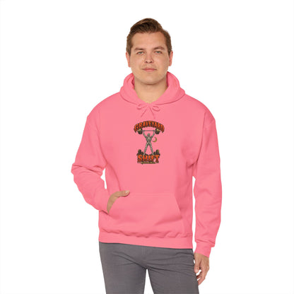 Graveyard Shift — Skeleton Weightlifter Front Print Hoodie | Ascensum Wear