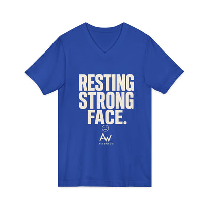 Resting Strong Face V Neck | Women's Empowerment Tee
