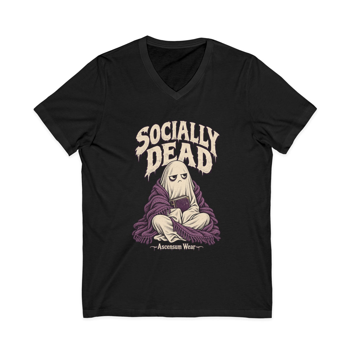 Socially Dead — Halloween Unisex V Neck| Ascensum Wear