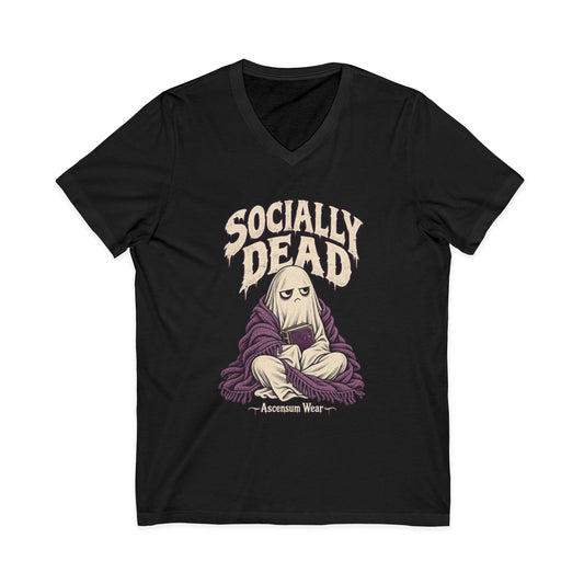 Socially Dead — Halloween Unisex V Neck| Ascensum Wear