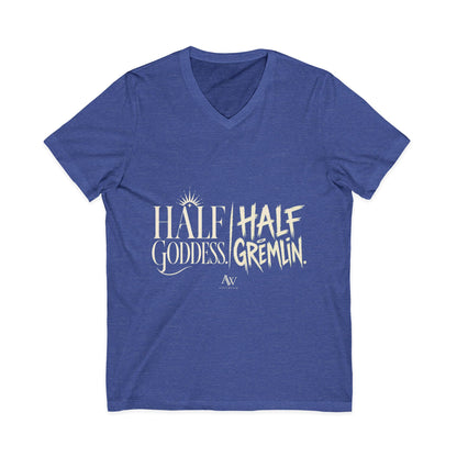 Half Goddess, Half Gremlin | Women's Empowerment V Neck