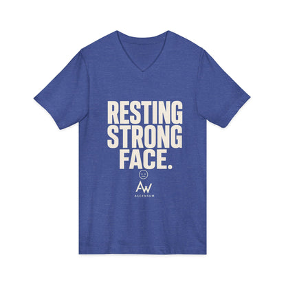 Resting Strong Face V Neck | Women's Empowerment Tee