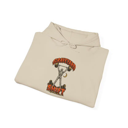 Graveyard Shift — Skeleton Weightlifter Front Print Hoodie | Ascensum Wear