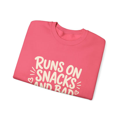 Runs On Snacks And Bad Decisions — Women's Empowerment Crewneck | Ascensum Wear