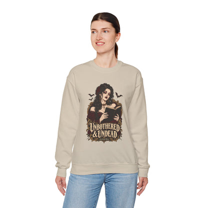Unbothered & Undead — Women's Gothic Halloween Crewneck | Ascensum Wear