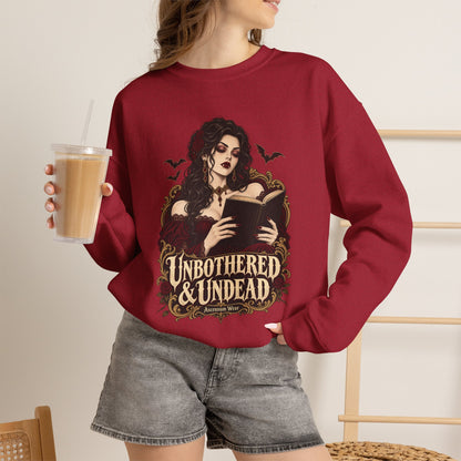 Unbothered & Undead — Women's Gothic Halloween Crewneck | Ascensum Wear
