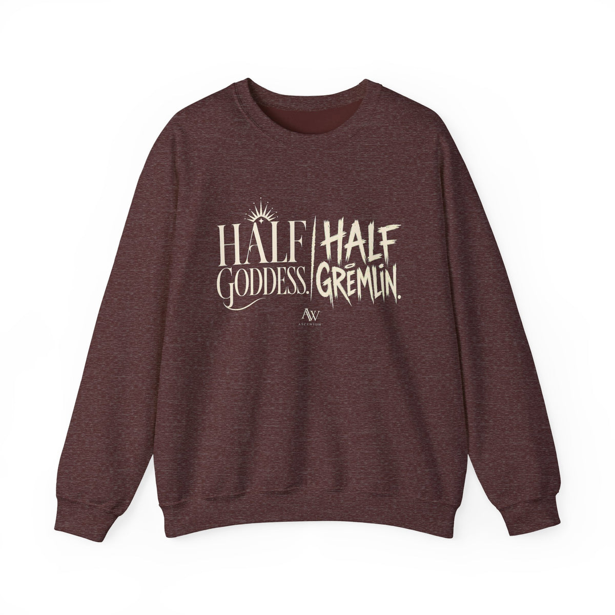 Half Goddess, Half Gremlin — Women's Empowerment Crewneck | Ascensum Wear