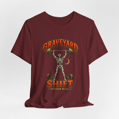 Graveyard Shift — Skeleton Weightlifter Front Print Tee | Ascensum Wear