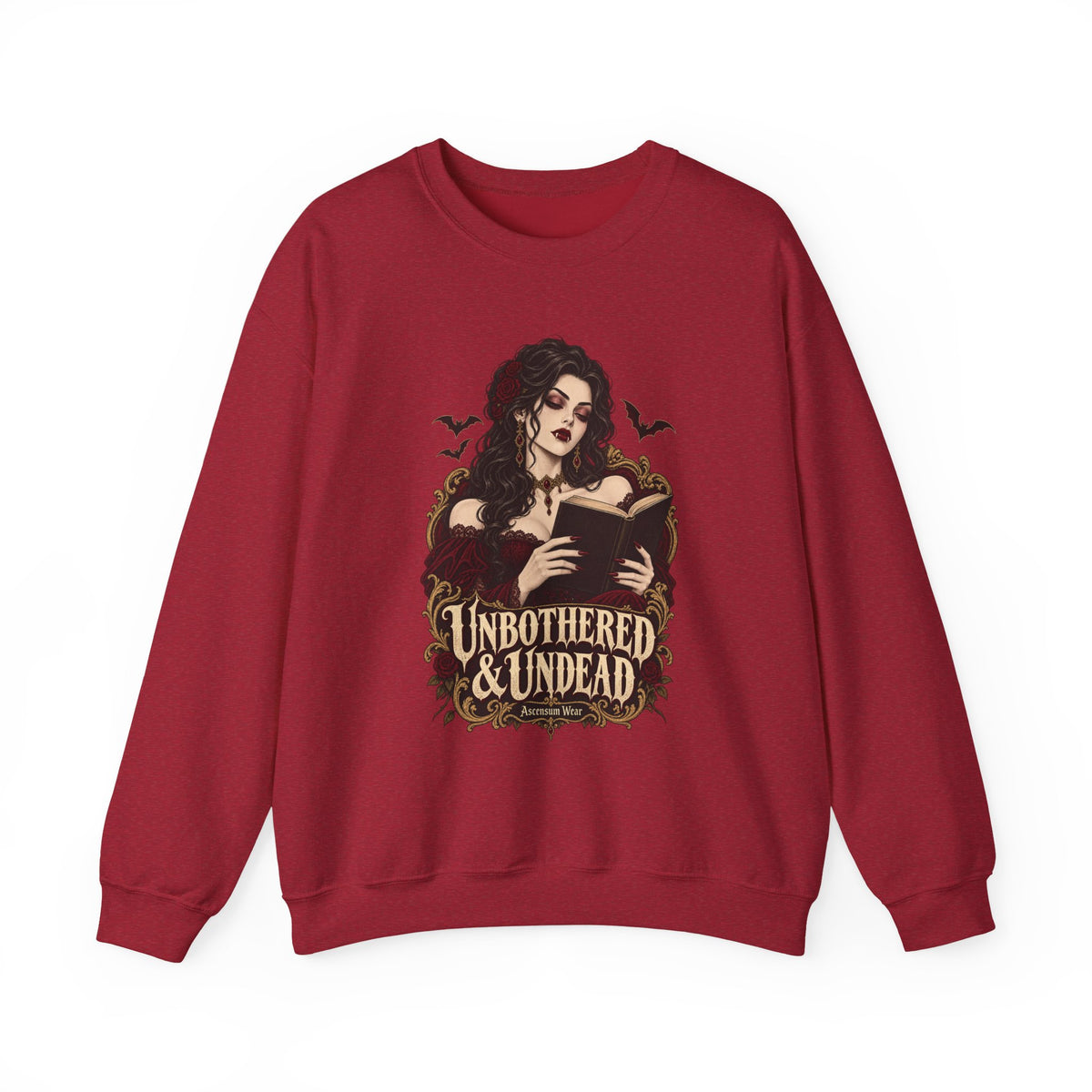 Unbothered & Undead — Women's Gothic Halloween Crewneck | Ascensum Wear