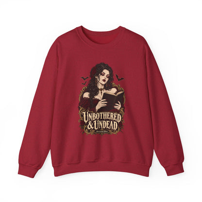 Unbothered & Undead — Women's Gothic Halloween Crewneck | Ascensum Wear