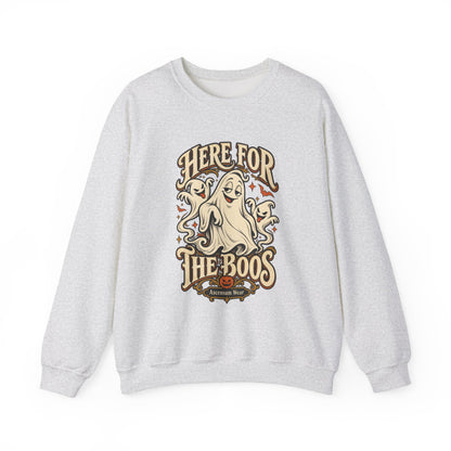 Here for the Boos — Vintage Ghost Trio Unisex Crewneck | Ascensum Wear