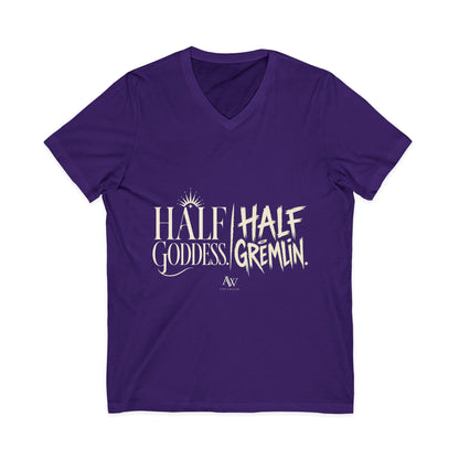 Half Goddess, Half Gremlin | Women's Empowerment V Neck