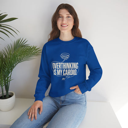 Overthinking Is My Cardio — Women's Empowerment Back Print Crewneck | Ascensum Wear