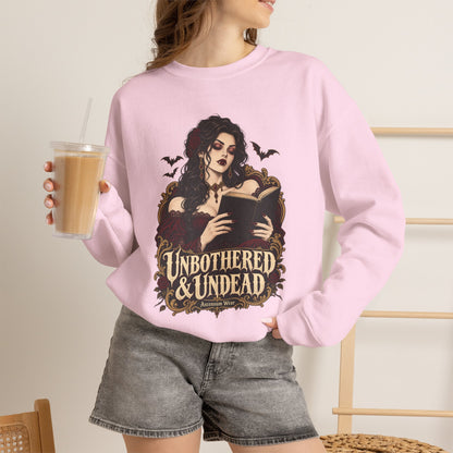 Unbothered & Undead — Women's Gothic Halloween Crewneck | Ascensum Wear