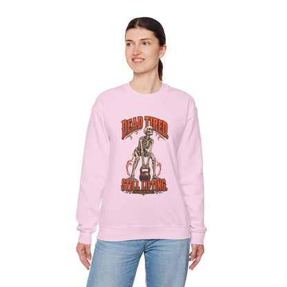Dead Tired Still Lifting — Halloween Fitness Unisex Crewneck | Ascensum Wear