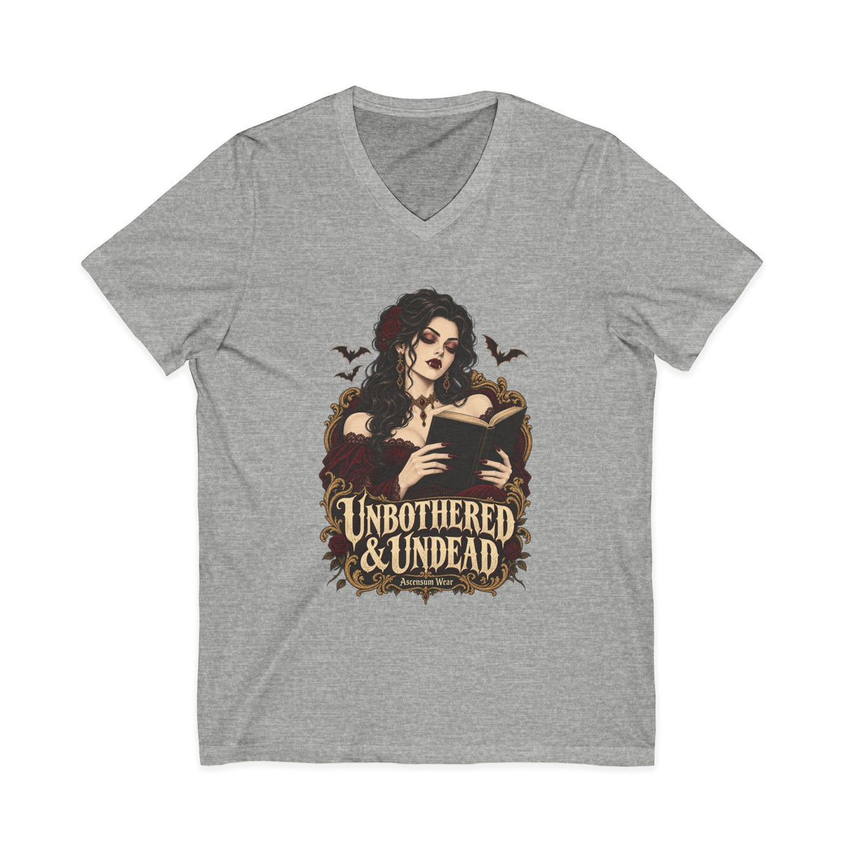 Unbothered & Undead — Women's Gothic Halloween V Neck | Ascensum Wear