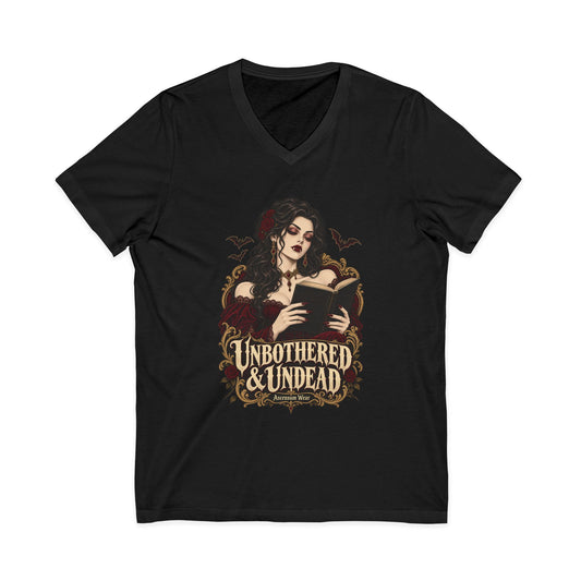Unbothered & Undead — Women's Gothic Halloween V Neck | Ascensum Wear