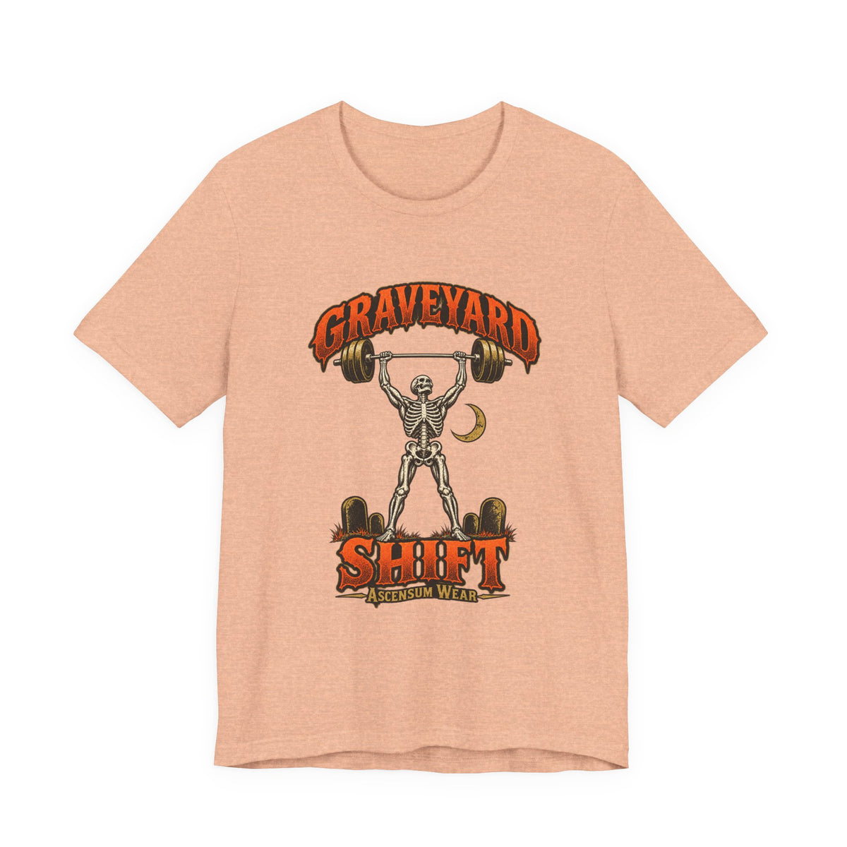 Graveyard Shift — Skeleton Weightlifter Front Print Tee | Ascensum Wear