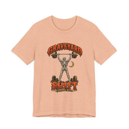 Graveyard Shift — Skeleton Weightlifter Front Print Tee | Ascensum Wear