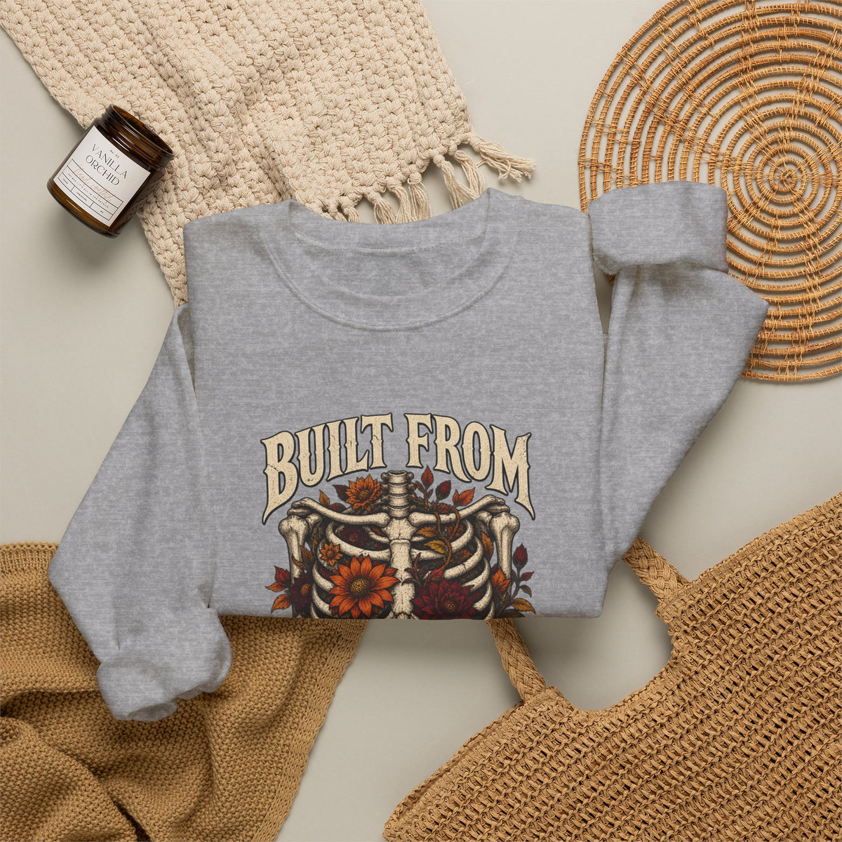 Bullet From Bad Days — Skeleton Flowers Halloween Crewneck | Ascensum Wear