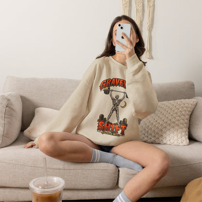 Graveyard Shift — Skeleton Weightlifter Front Print Crewneck | Ascensum Wear