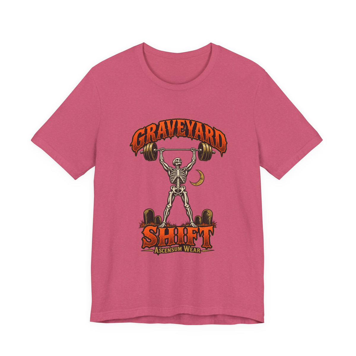 Graveyard Shift — Skeleton Weightlifter Front Print Tee | Ascensum Wear