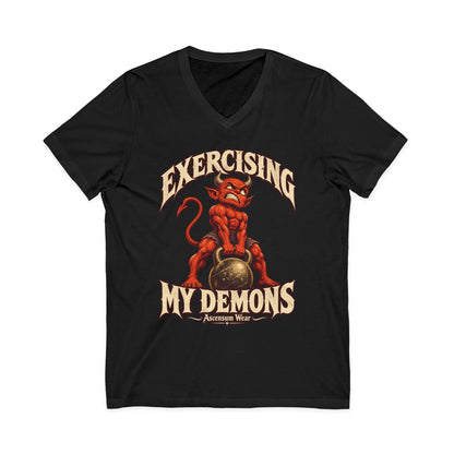 Exercising My Demons — Halloween Unisex V Neck | Ascensum Wear