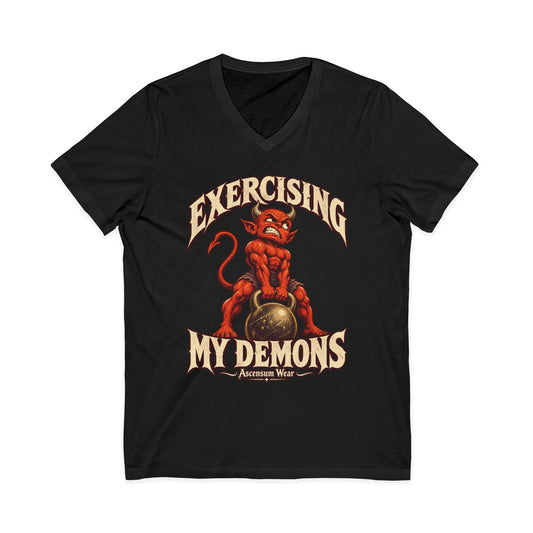 Exercising My Demons — Halloween Unisex V Neck | Ascensum Wear