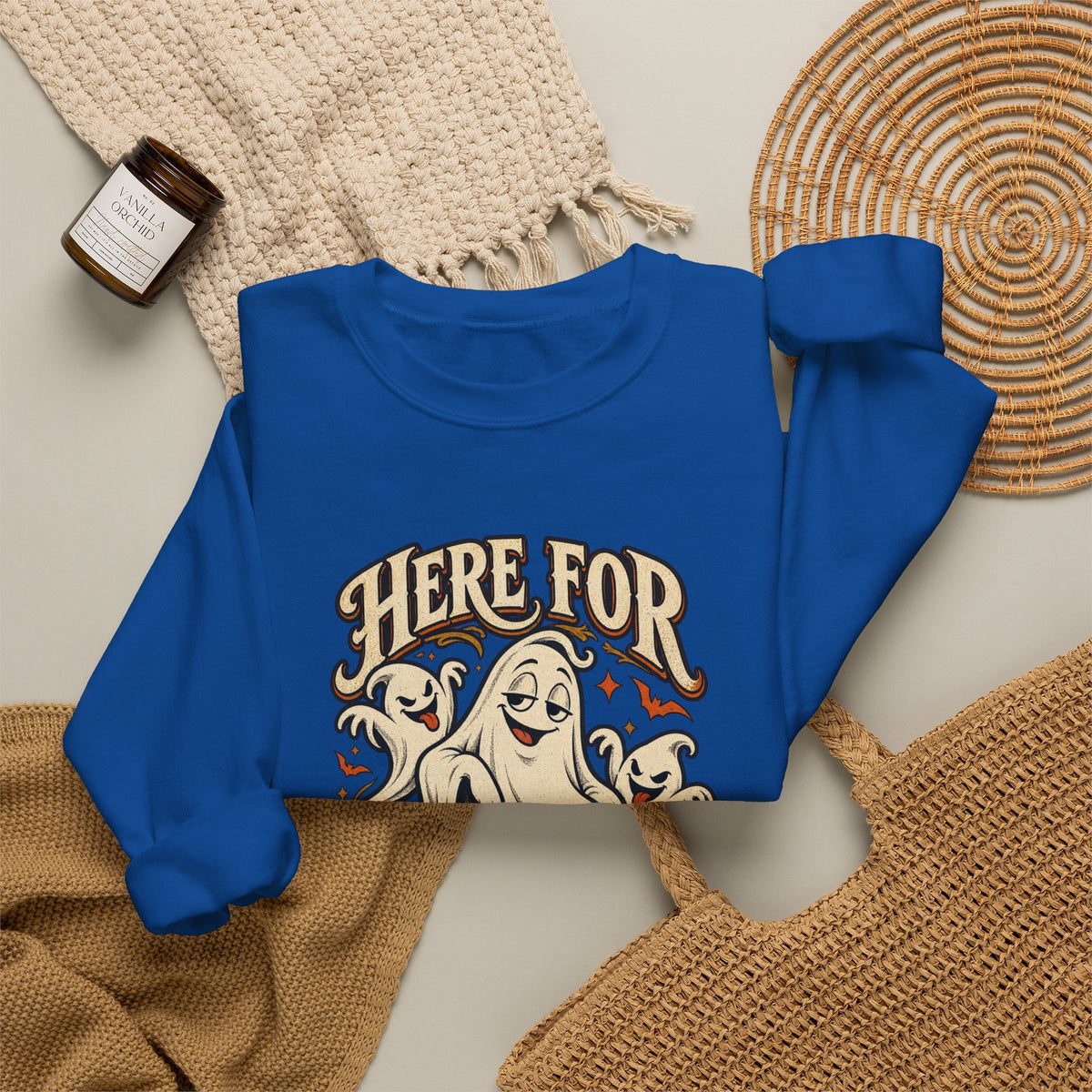Here for the Boos — Vintage Ghost Trio Unisex Crewneck | Ascensum Wear